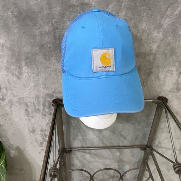 Carhartt  Snapback Trucker Hat Cap Mesh Back Patch Logo Blue adjustable - Picture 1 of 8